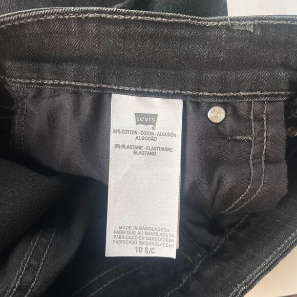 LEVI'S Mid Rise Skinny Jeans Womens 10 S/C Black Grunge Streetwear Embroidered - Picture 10 of 12